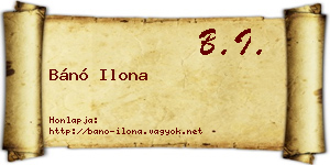 Bánó Ilona névjegykártya