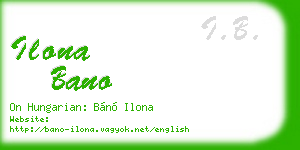 ilona bano business card