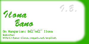 ilona bano business card